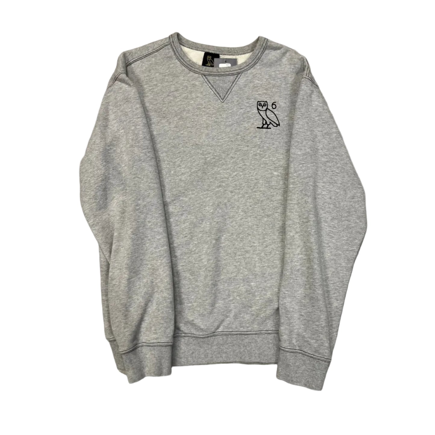 USED OVO Contrast Stitch Crewneck Grey