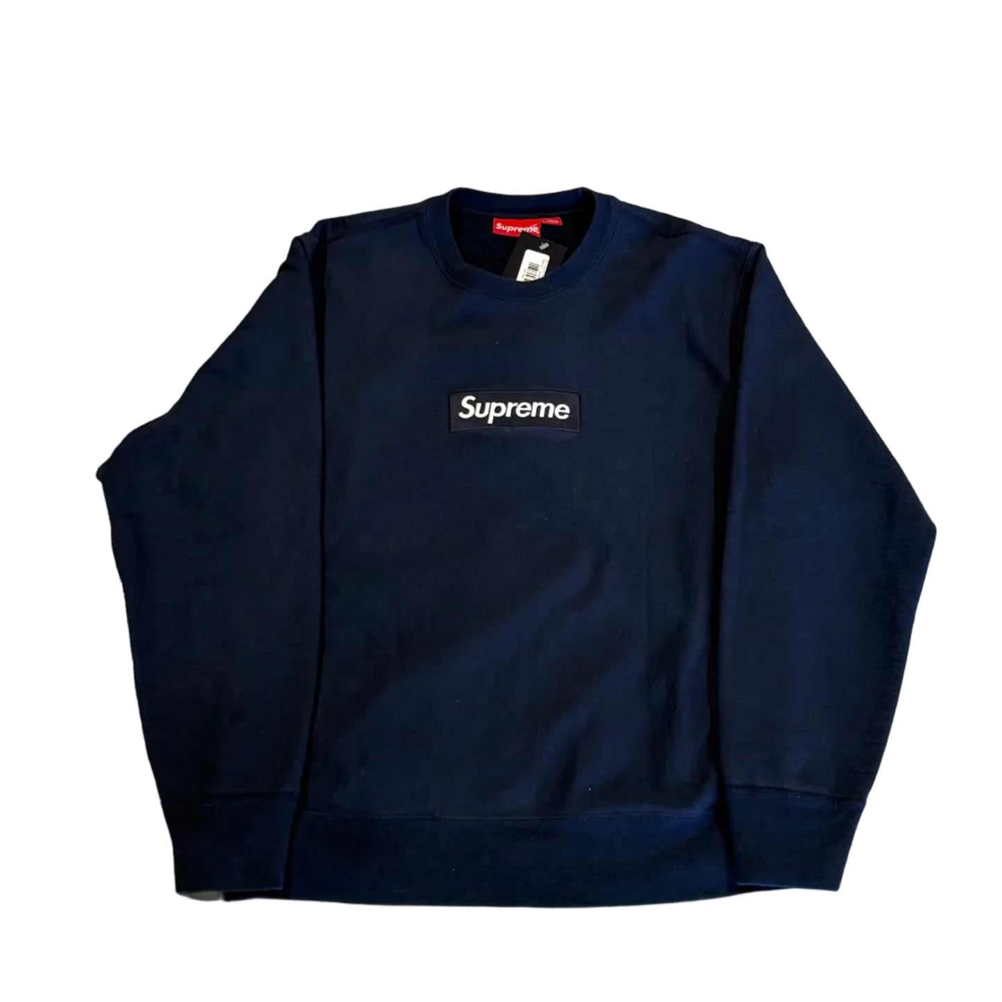 USED Supreme FW18 Box Logo Crewneck Navy