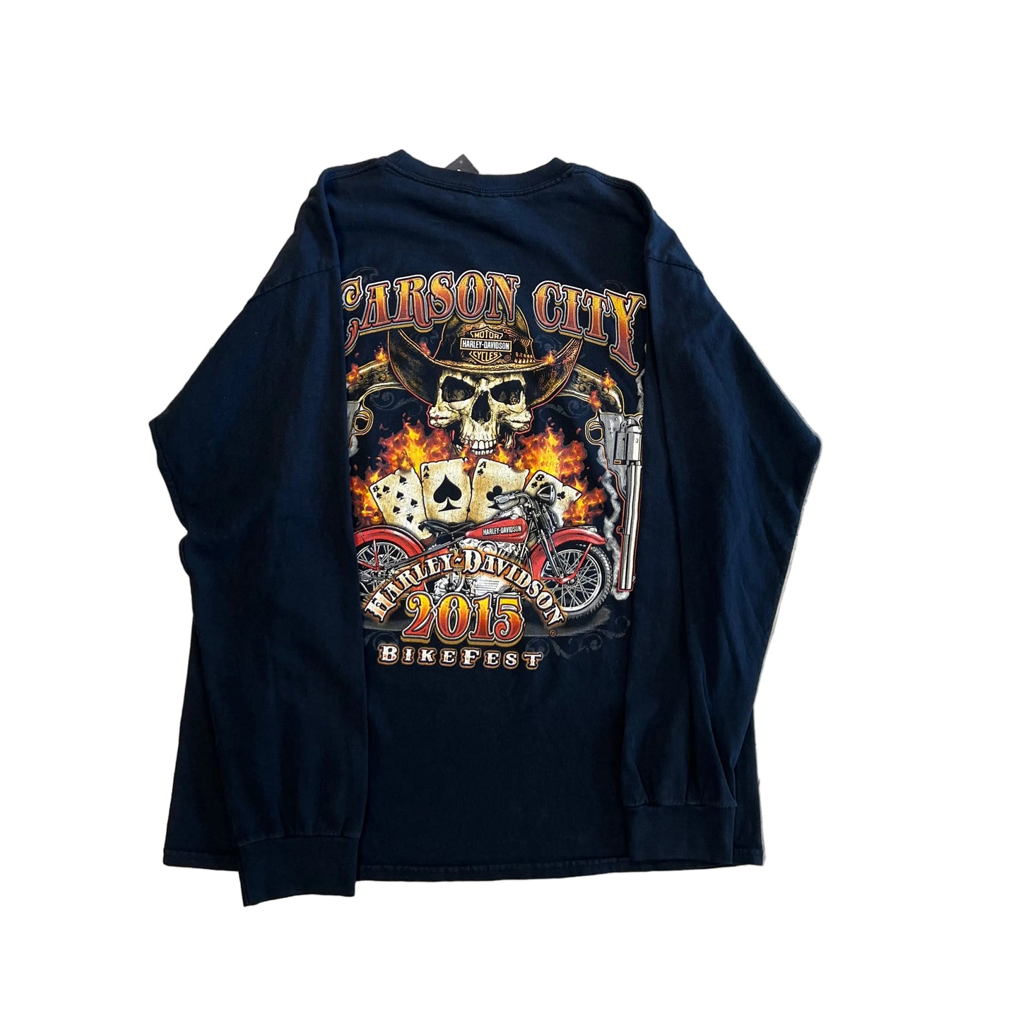 Vintage Harley Davidson Carson City LS Tee Black