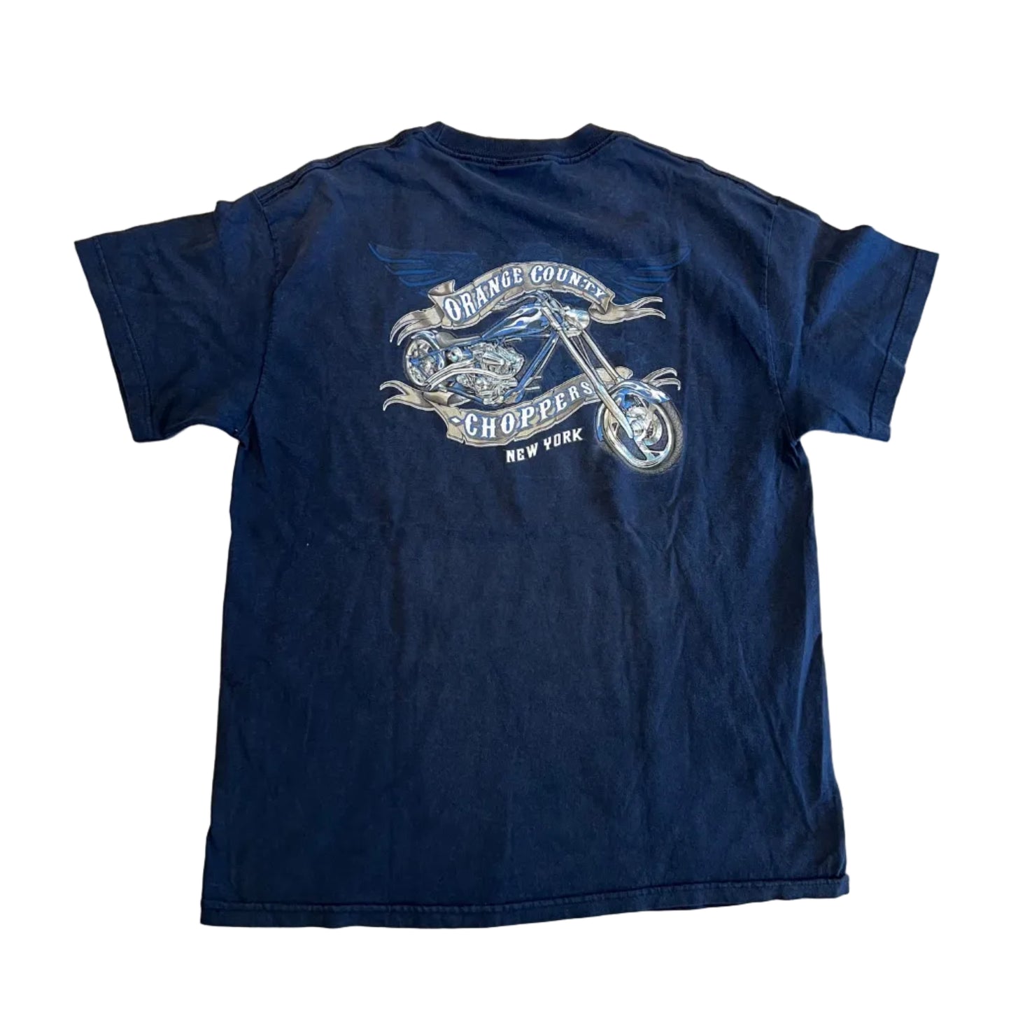 Vintage NY OC Choppers Bike Tee Navy