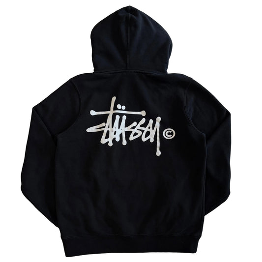 USED Stussy Basic Logo Hoodie Black