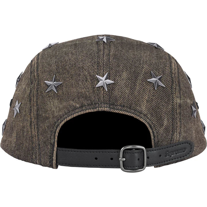 Supreme Stars Studded Denim Camp Cap Washed Black