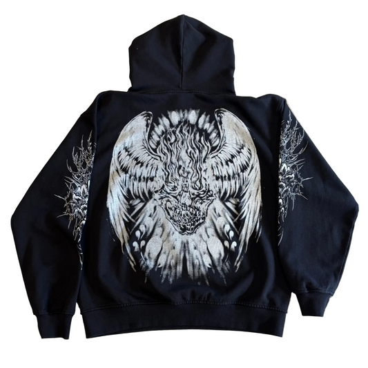 Revenge Spider Web Hoodie Black