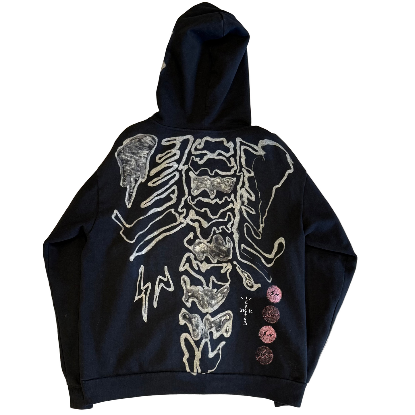 USED Travis Fragment Skeleton Zip Up Hoodie