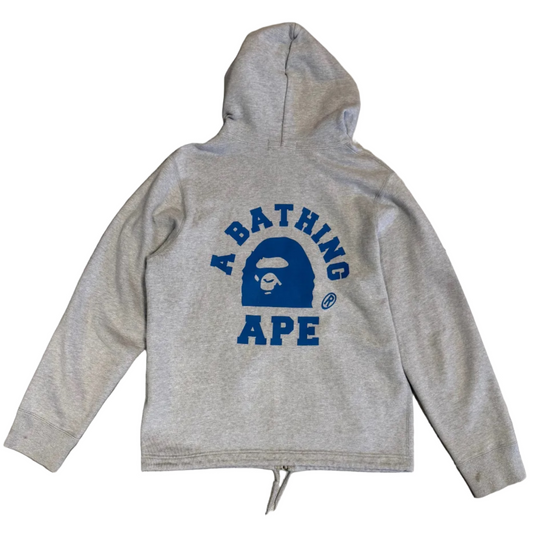 USED BAPE College Logo Zip Up Hoodie