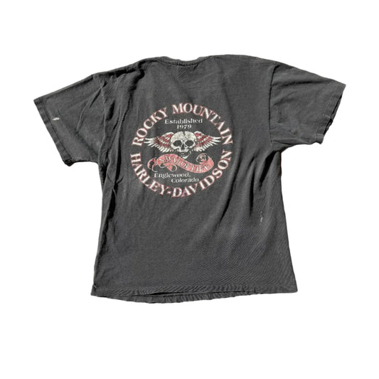 Vintage Harley Davidson Rocky Mountain Tee Grey