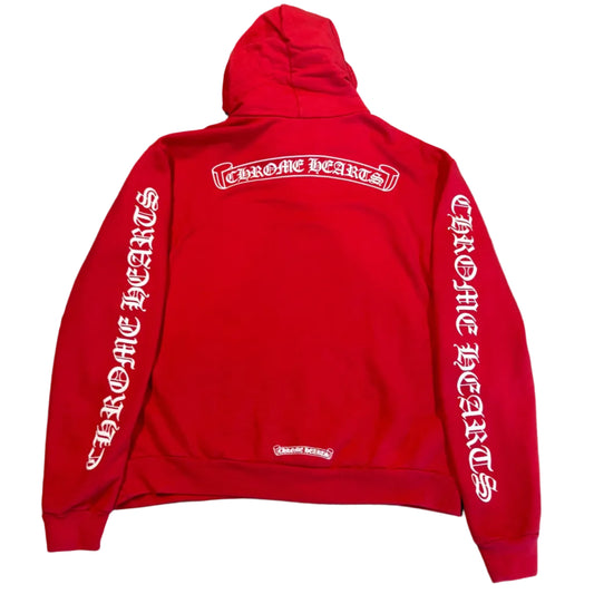 Chrome Hearts Scroll Logo Pullover Hoodie Red