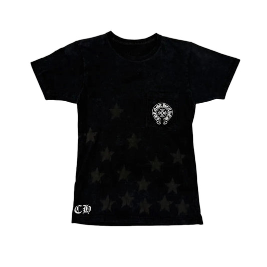 USED Chrome Hearts Black Scroll Tee