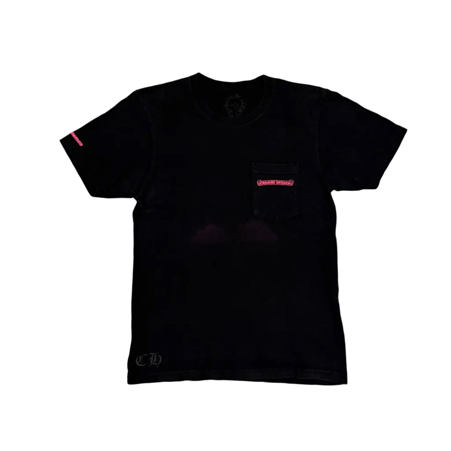 USED Chrome Hearts Black and Pink Logo Tee