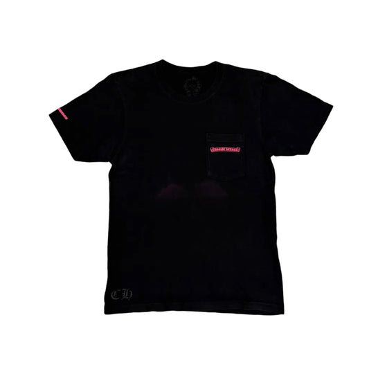 USED Chrome Hearts Black and Pink Logo Tee