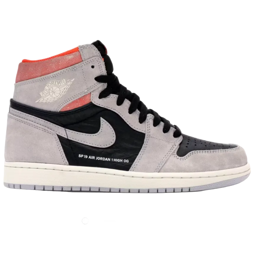 Jordan 1 Retro High Neutral Grey Hyper Crimson