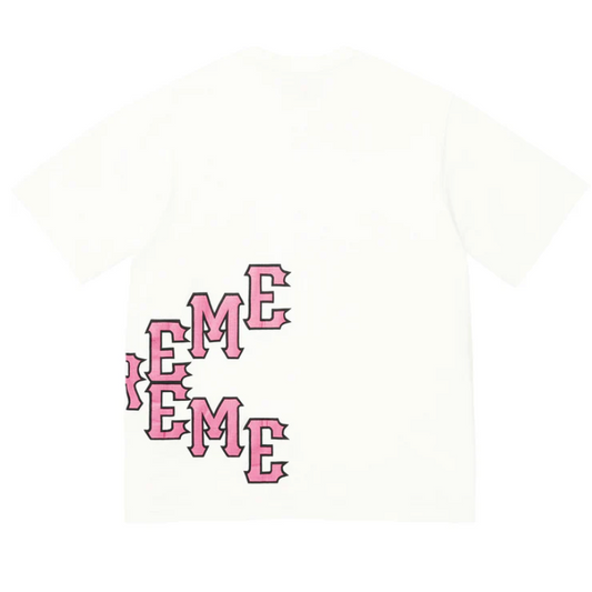 Cracked Spellout S/S Top Washed White