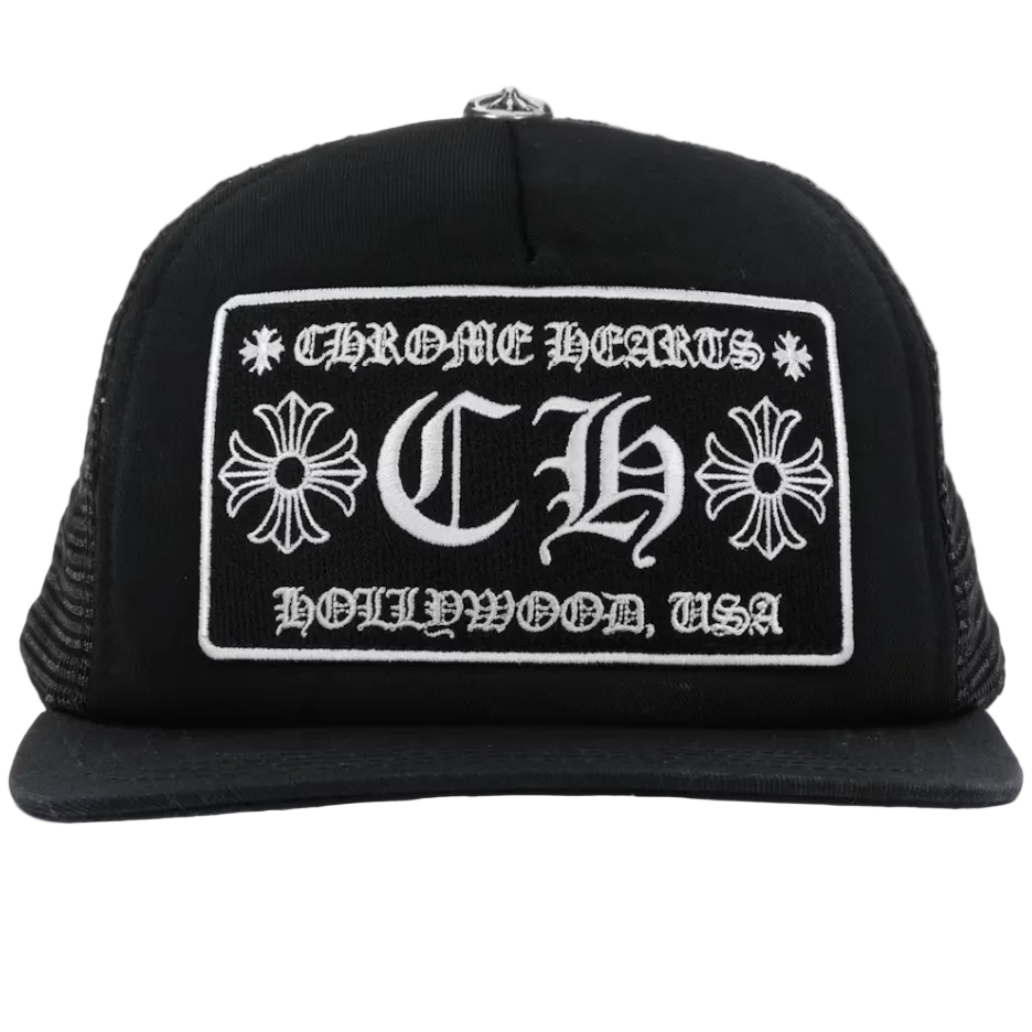 Chrome Hearts CH Hollywood Trucker Hat Black/Black