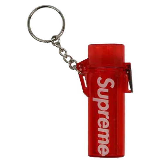 Supreme Waterproof Lighter Case Keychain Red