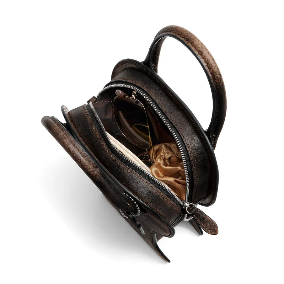 Coach x Brain Dead Logohead Bag In Loved Leather Black Brown