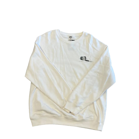 USED KAWS x Uniqlo "Swimming Artbook Cover" Graphic Crewneck White