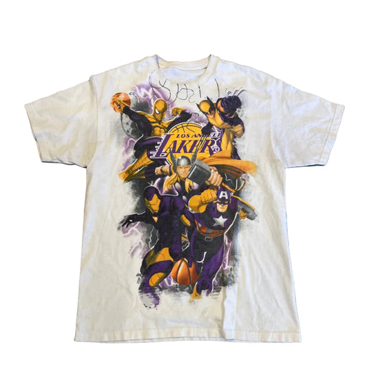 Vintage Lakers x X-Men Tee White