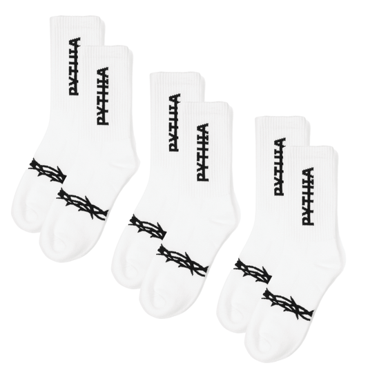 LOGO CREW SOCKS 3-PACK - WHITE