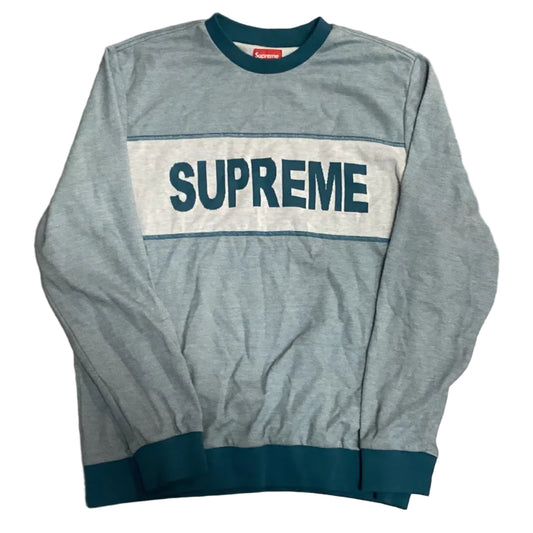 USED Supreme Tonal Stripe Logo Crewneck