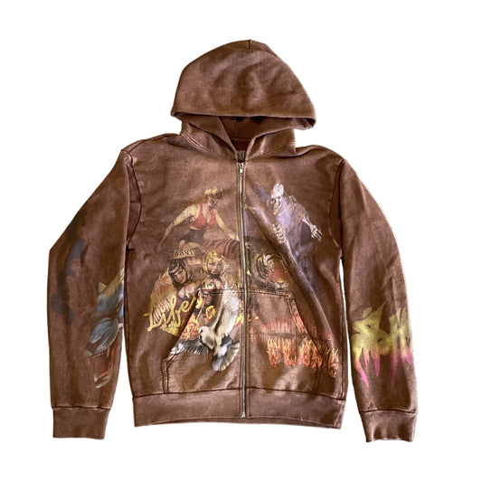 USED Travis Scott Utopia Circus Maximus 2023 Tour Zip Up Hoodie