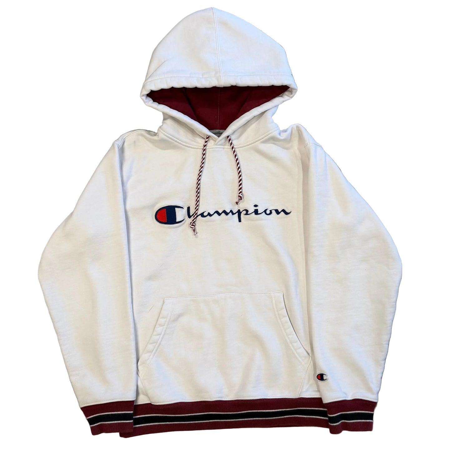 USED Supreme SS15 Champion Pullover Hoodie White