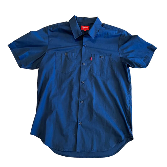 USED Supreme SS16 Mark Work Shirt Navy