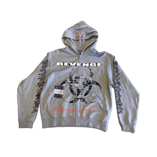 Revenge Toxic Zip Hoodie Grey