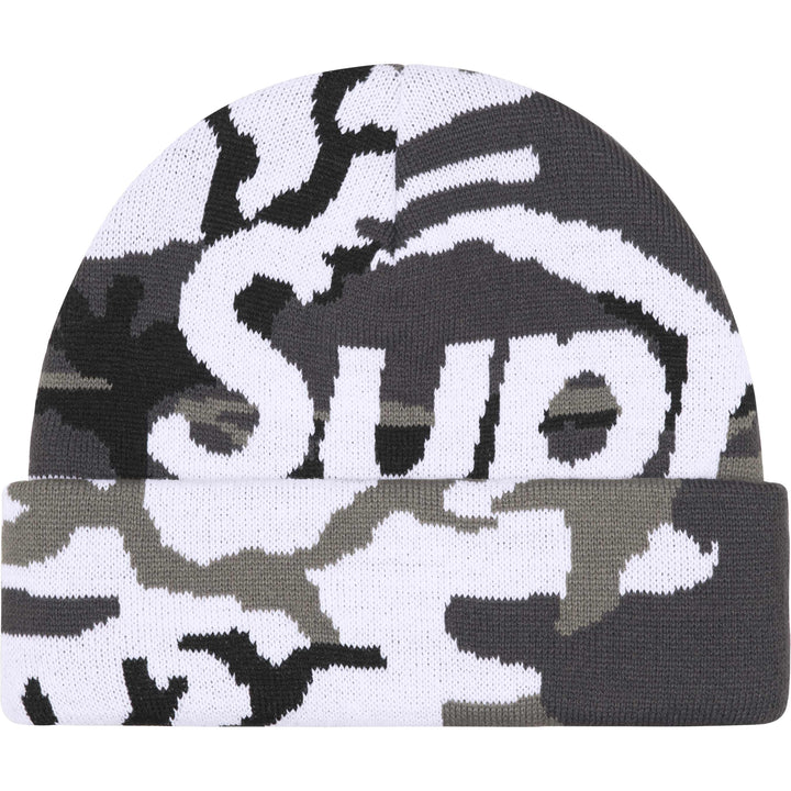 Supreme Camo Big Logo Beanie Snow Camo
