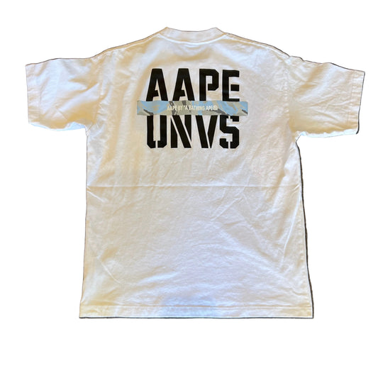 USED AAPE Universe Tee White