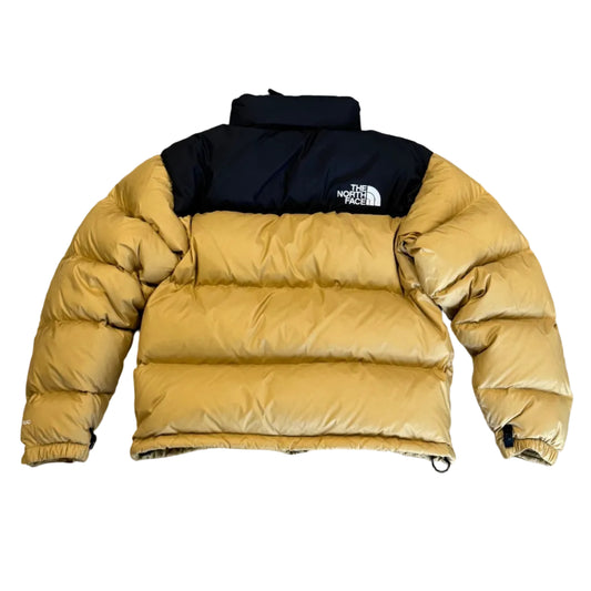 USED The North Face Nuptese Puffer Jacket Black Gold
