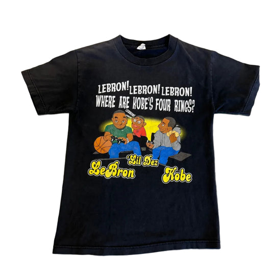 Vintage Lil Dez Kobe Bryant Lebron Four Rings Tee Black