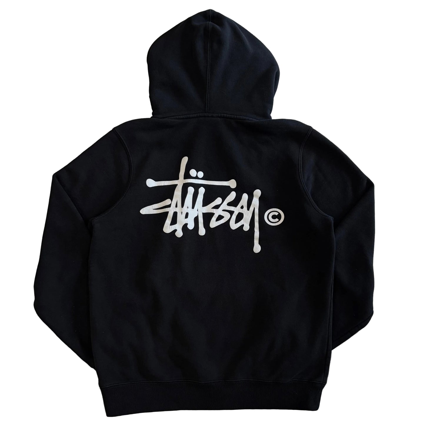 USED Stussy Basic Logo Hoodie Black