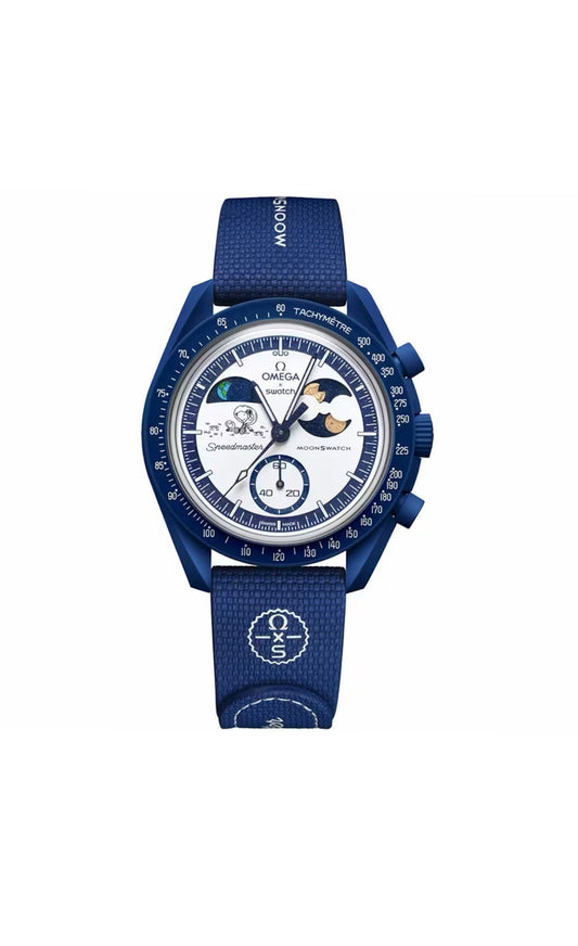 Swatch x Omega Bioceramic Moonswatch Mission To Earthphase Moonshine Snoopy Gold (Beaver Moon)