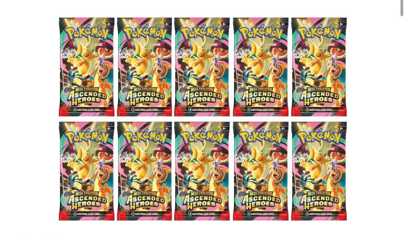 Ascended Heroes Booster Pack 10x Lot