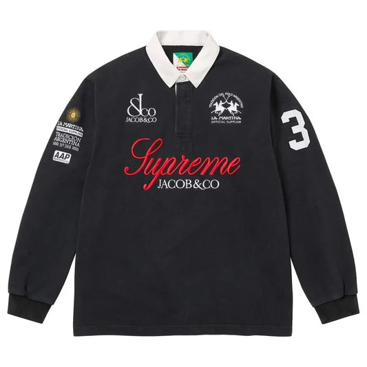Supreme La Martina Jacob & Co Rugby Polo Black