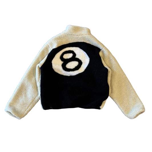 USED Stussy 8 Ball Reversible Sherpa Jacket