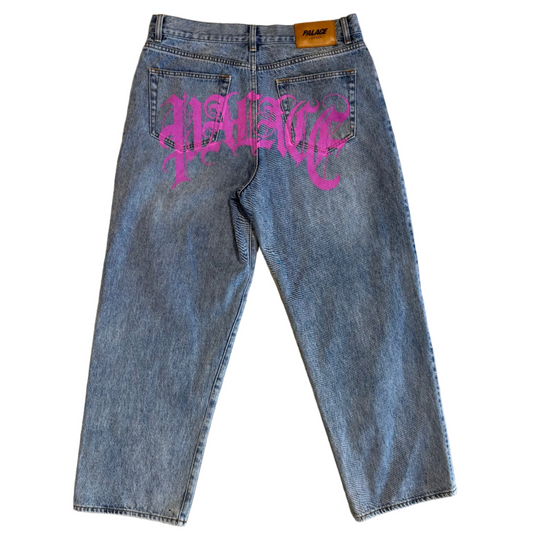 USED Palace Spell Out Jeans