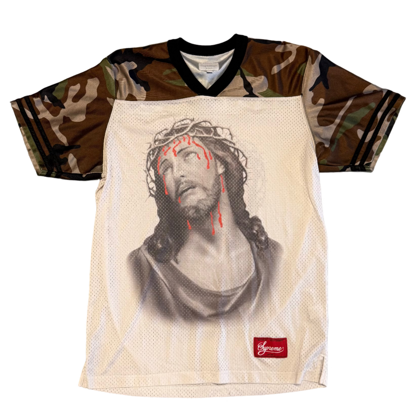USED Supreme SS14 Jesus Camo Football Mesh Jersey