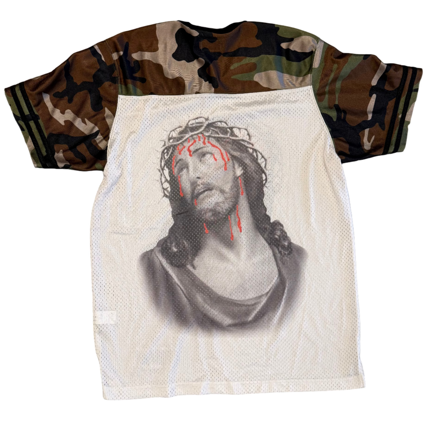 USED Supreme SS14 Jesus Camo Football Mesh Jersey