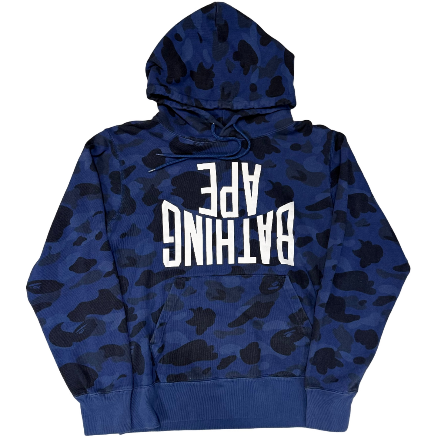 USED Bape Color Camo NYC Logo Loose Fit Pullover Hoodie