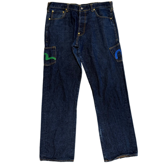 USED EVISU Multi Pocket Jeans