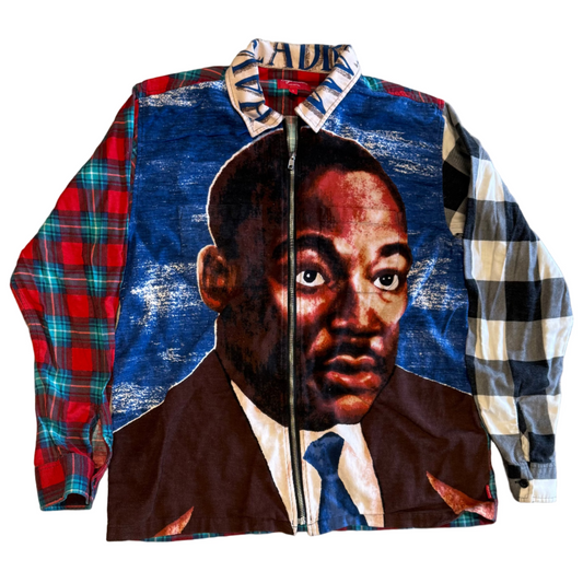 USED Supreme MLK Zip Flannel Shirt