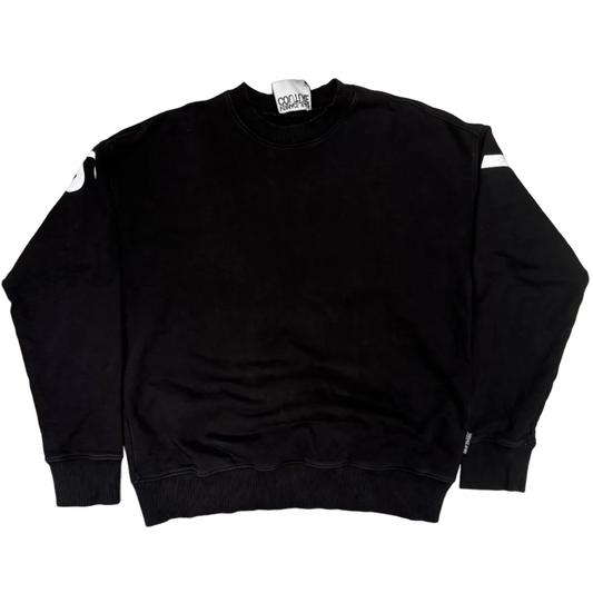 USED Versace Jeans Couture Black Logo Print Crewneck
