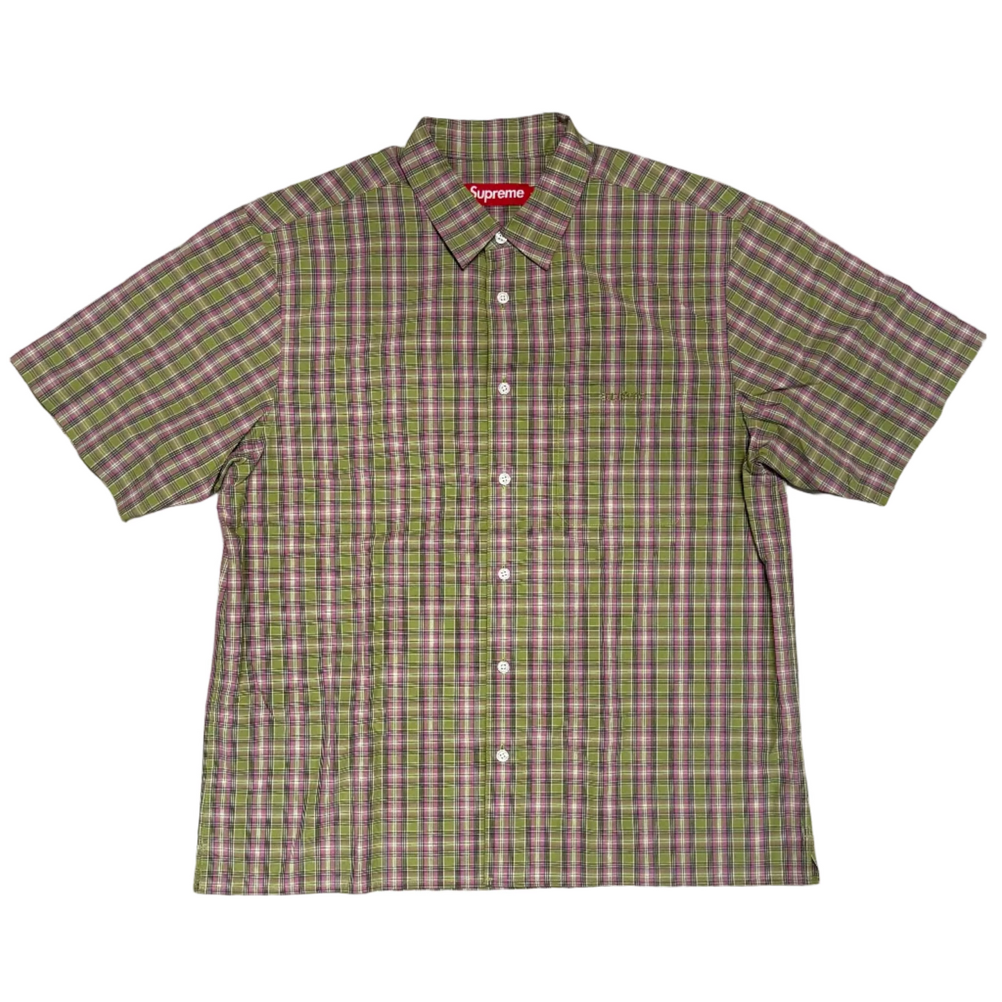 USED Loose Fit Mini Plaid Short-Sleeve Shirt