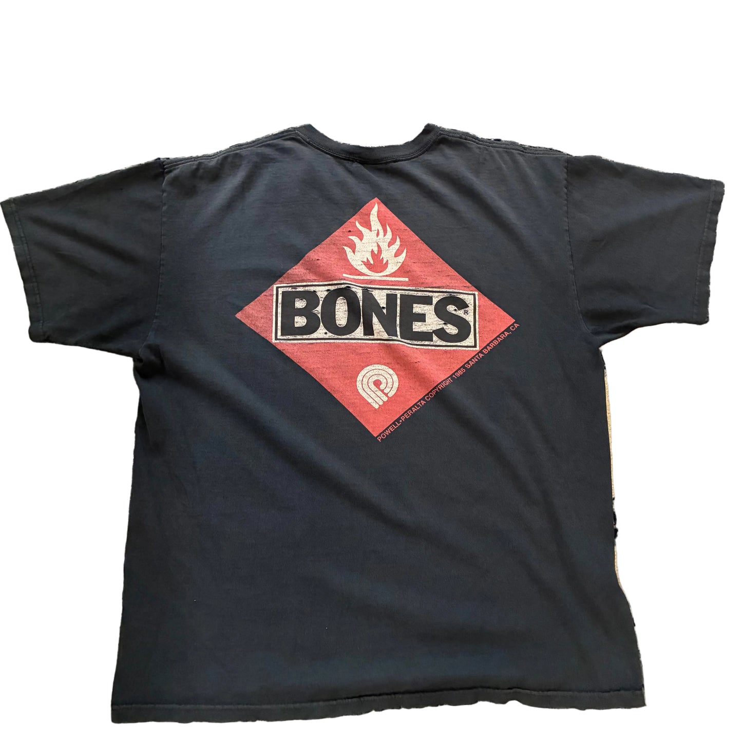 Vintage Bones Thrashed Faded Tee Black