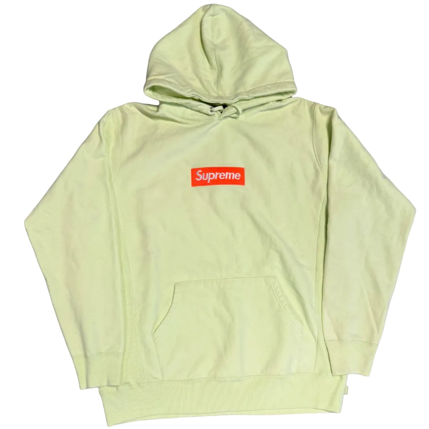 USED Supreme Box Logo Hooded Sweatshirt (FW17) Pale Lime