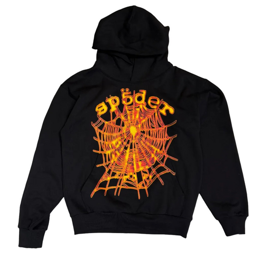 USED Sp5der OG Web V2 Hoodie Black Flame