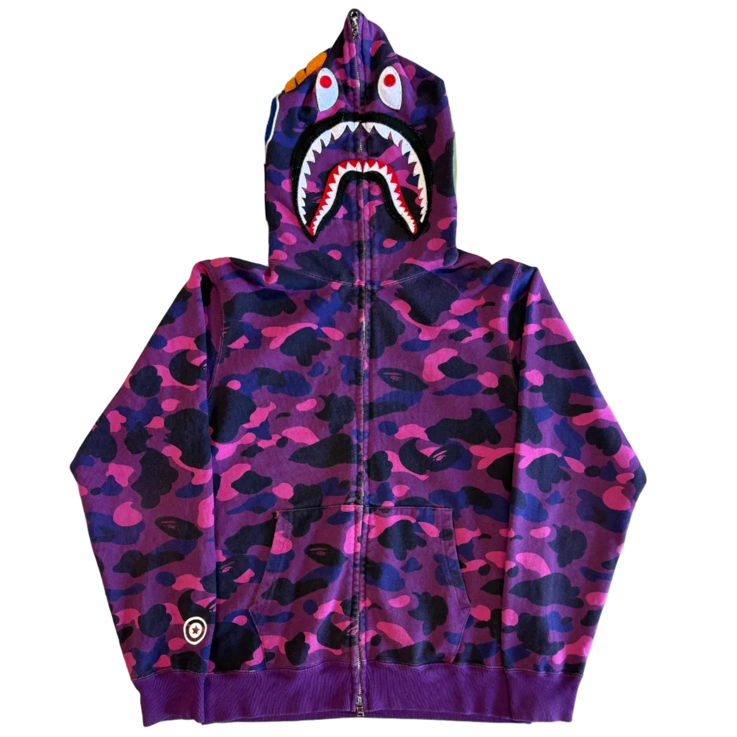 USED BAPE Color Camo 2nd Shark Pullover Hoodie