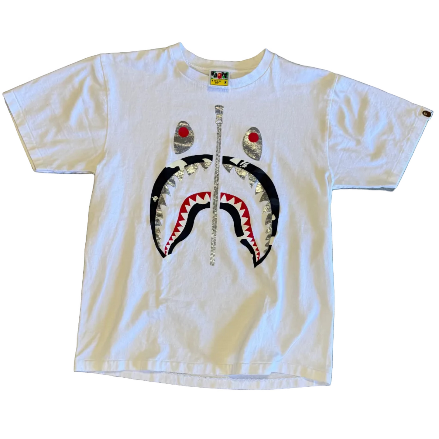 USED BAPE Shark Face Zip Tee