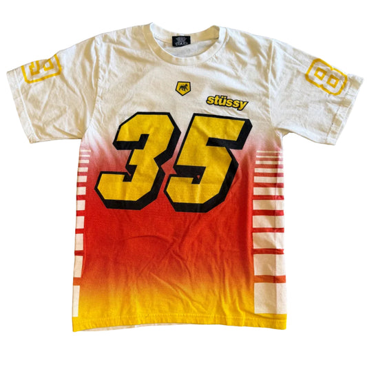 USED Stussy 35 Jersey Tee White